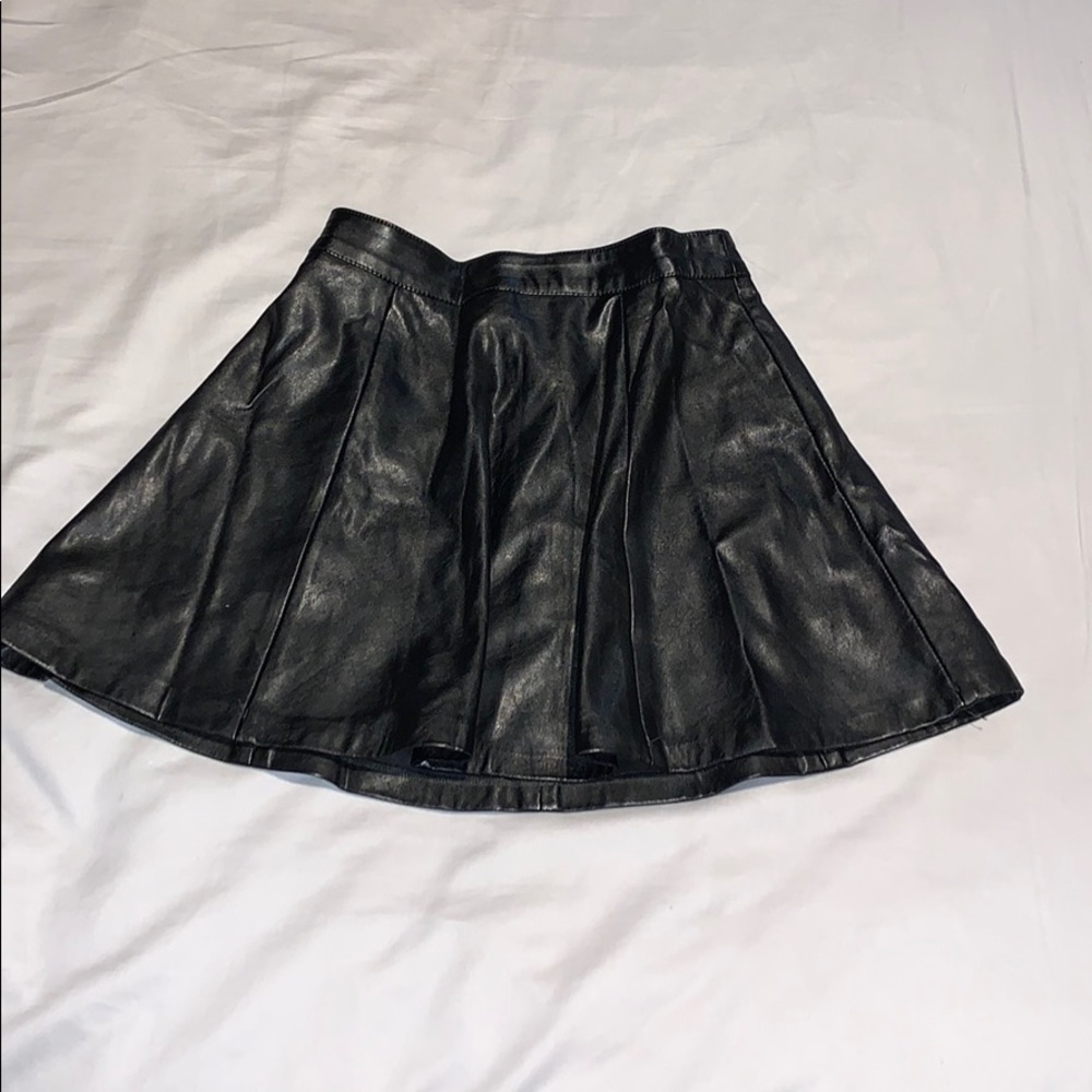 H&M faux leather flare skirt